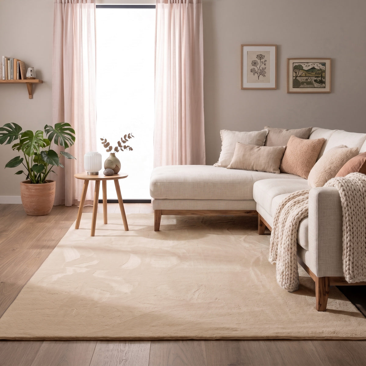 Tapis doux à poils courts – Cozy Beige